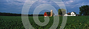 Farm with a silo and barn