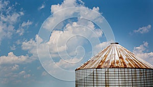 Farm silo and sky