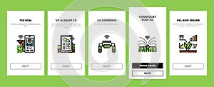 farm smart agriculture farmer onboarding icons set vector