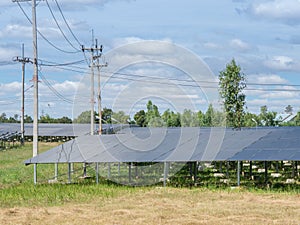 Farm of solarcell againts sky photo
