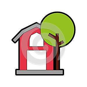 Farm stable building icon