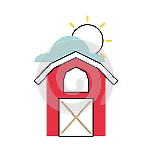 Farm stable building icon