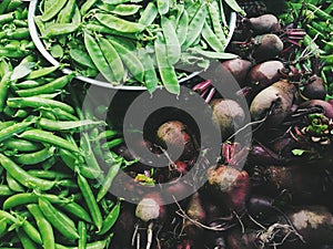 Farm Stand Produce - Beets, Sugar Snaps, Peas