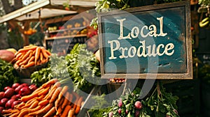 Farm Stand Sign: Local Produce - AI Generated