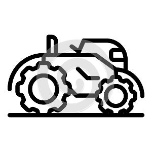 Farm steel tractor icon outline vector. Agriculture equipment