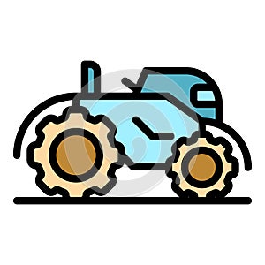 Farm steel tractor icon vector flat