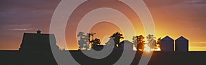 Farm at Sunset,