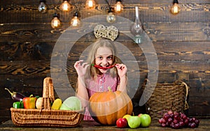 Farm themed games and activities for kids. Girl kid at farm market with fall harvest. Child little girl celebrate