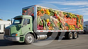 Farm-to-Market Express: Truck Transporting Fresh Produce