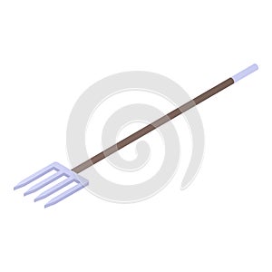 Farm tool fork icon, isometric style