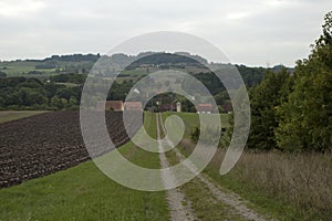 Farm track through the countryside photo