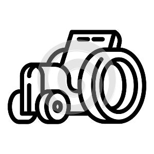 Farm tractor icon, outline style