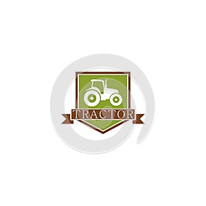 Farm tractor logo design. Farm tractor logo design template isolated on white background