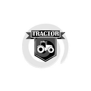 Farm tractor logo design. Farm tractor logo design template isolated on white background