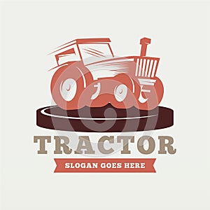 Farm tractor logo design template