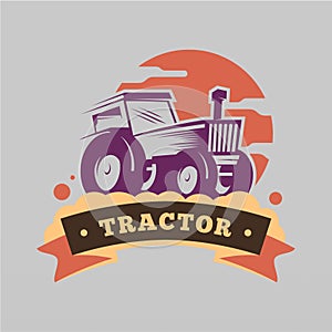 Farm tractor logo design template