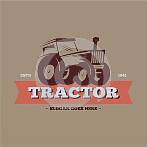 Farm tractor logo design template