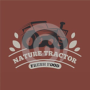 Farm tractor logo design template