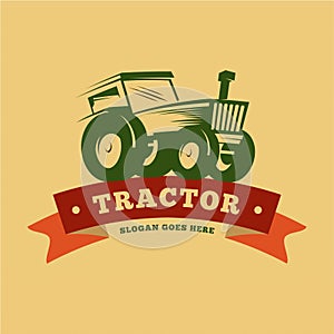 Farm tractor logo design template