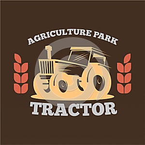 Farm tractor logo design template