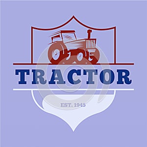 Farm tractor logo design template