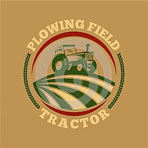 Farm tractor logo design template