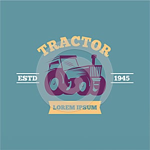 Farm tractor logo design template