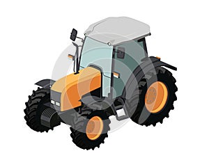 Farm tractor orthograpic view