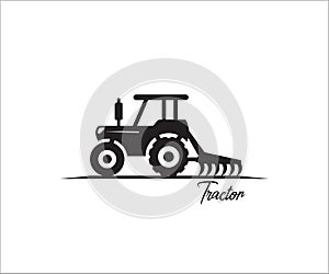 farm tractor simple vector icon logo design illustration