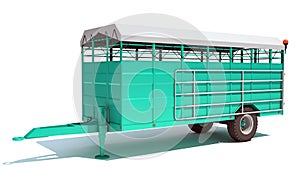 Farm Trailer 3D rendering on white background