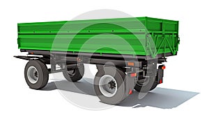 Farm Trailer 3D rendering on white background