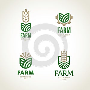 Farm vector logo. Agro abstract emblem