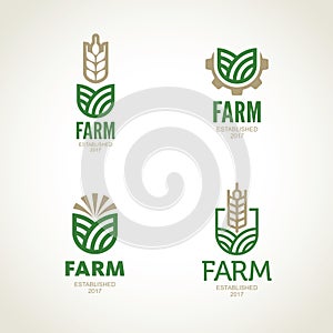 Farm vector logo. Agro abstract emblem photo