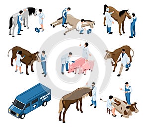 Farm Veterinary Isometric Set