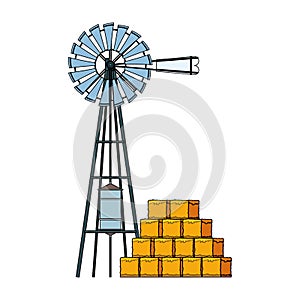 Farm wind water pump icon