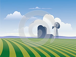 Farm With Windmill