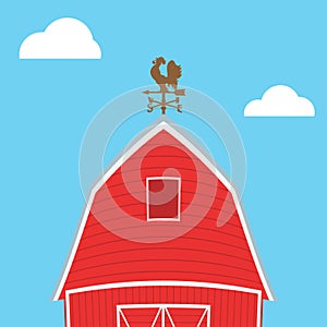 Farm windmill, barn, fence, house