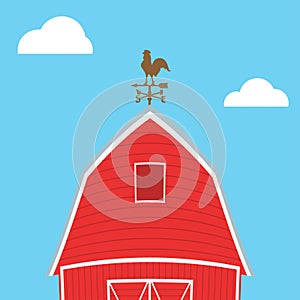 Farm windmill, barn, fence, house