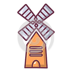 Farm windmill icon, cartoon style