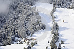 Farm winter landscape