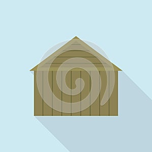Farm wood warehouse icon, flat style photo