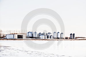 A farm yard flooding in spring thaw