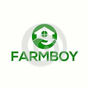 Farmboy vector logo or icon, white background farmboy logo