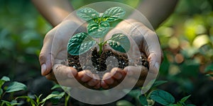 Farmer agriculture work hard young wheat in the field, the concept of natural farming, agriculture, the worker touches