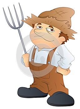 Farmer - Cartoon Character - Vector Illustration