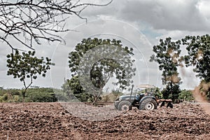 Farmer Farming Farm Using The Tractor In Kenya East Africa Shamba Landscapes