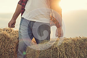 Farmer with harvest