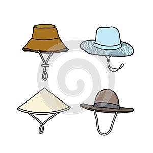 Farmer hat vector illustration, hat design isolated white background