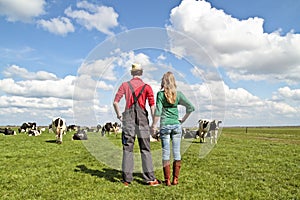 The farmer and his wife in the meadows