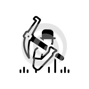 Black solid icon for Farmer, peasant and grower
